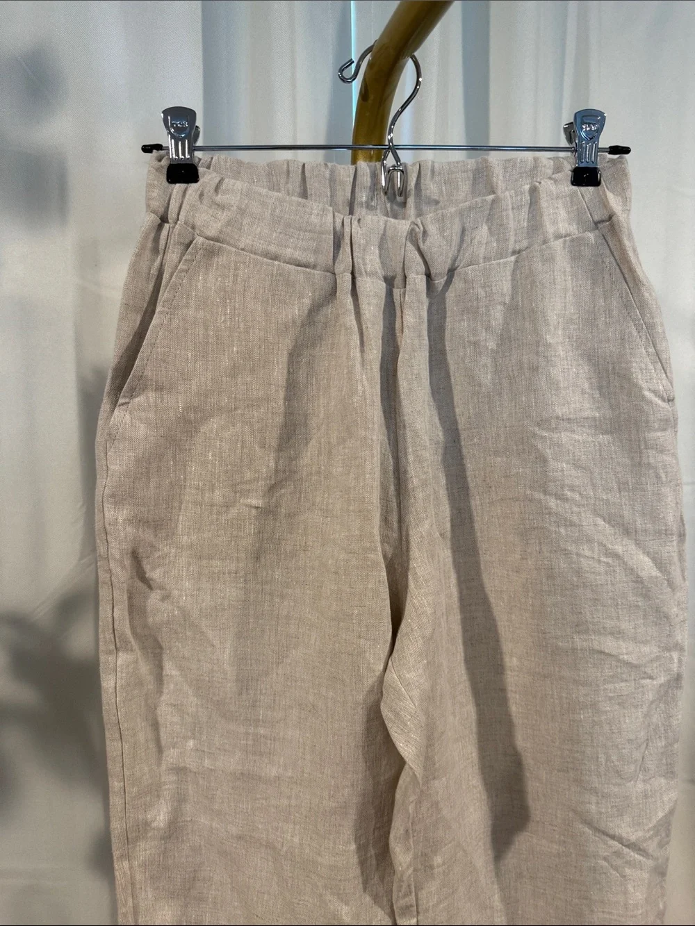 Menique Dakota Linen Panta Beach Oatmeal Stretch Small